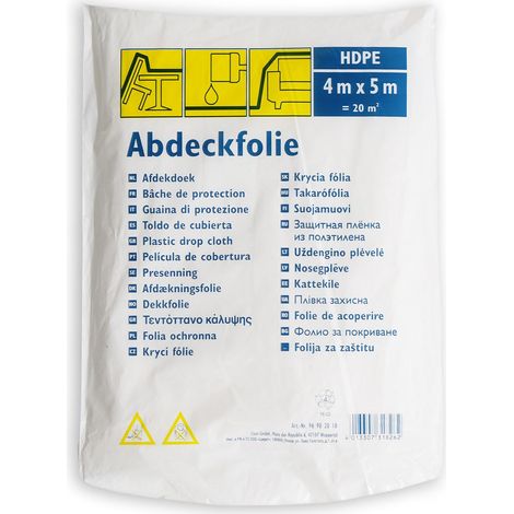 Abdeckplane HDPE Standard 4 x 5 m Abdeckfolie Allzweckfolie transparent (1/5)