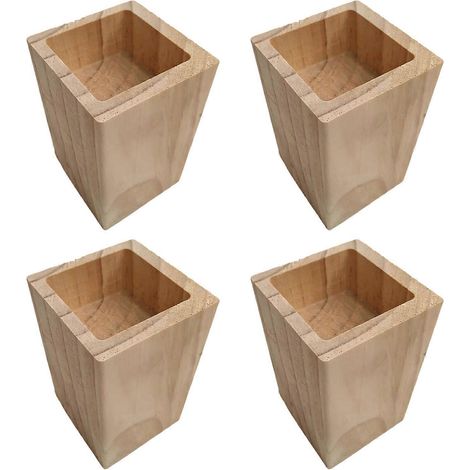 Rehausseur de canapé-lit en bois massif, fabriqué artisanalement, finition polie, rehausseur de meubles en bois dur, améliore la stabilité et le style, fentes carrées multicolores, 10 x 10 cm... (1/5)