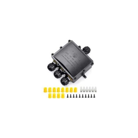 – Wasserdichte Anschlussdose (IP68) – 4-fach für Kabel mit 4–14 mm Durchmesser – Witterungs- und UV-beständig – Einfache Installation – Crezuo