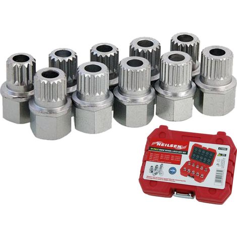 Neilsen 10pc Bmw Wheel Locking Nut Key Spline Removal Socket Set Tamper Proof