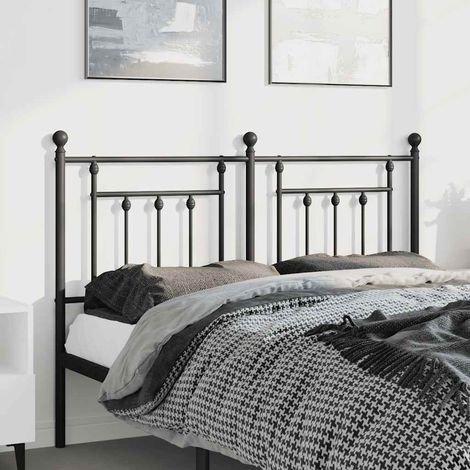 Tête de lit métal-Panneau de lit-Accessoire de Lit noir 150 cm 282729 (1/5)