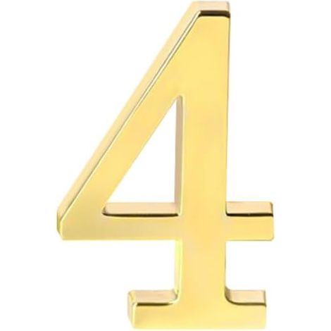 Numéros de Maison Autocollants 3D, Décorations en Laiton pour Boîte aux Lettres, Autocollants Numériques pour Porte Extérieure, Portail, Appartement, Bureau, Chambre d'Hôtel, Ferme (1/5)