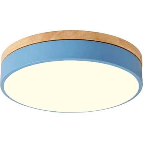 Plafonnier LED moderne, plafonnier lumière chaude pour balcon, lampe bleu, rond, plafonnier de couloir, 30 cm, 24 W (chambre à coucher) (1/5)