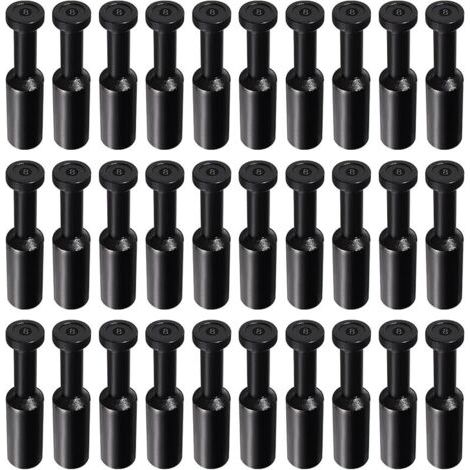 Pair 30 Pièces 8mm OD Obturation Pneumatique, Bouchons Raccords à Pousser, Lot de Bouchons d'obturation de Style Bouchon Pneumatique, pour Raccords de Raccordement de Tube de 8mm, Noir (1/5)