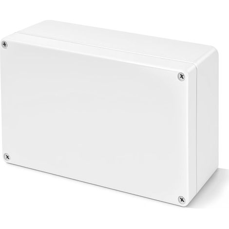 Boîte de jonction en ABS IP65,Boîtier etanche electrique exterieur grande boîte de jonction en saillie DIY Boîte de projet pour les équipements électriques intérieure et extérieure, 20 x 12 x 5.5 cm (1/5)