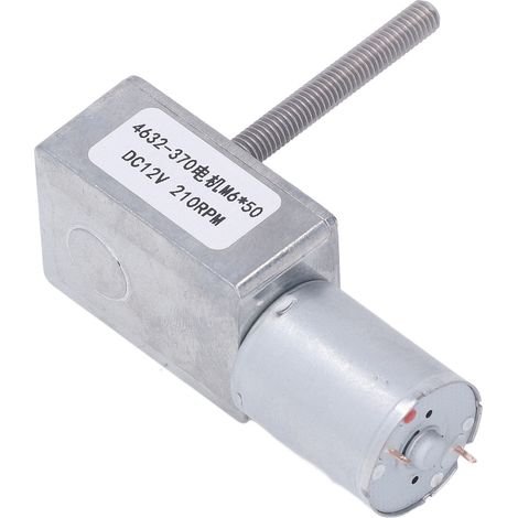 Moteur à engrenages à vis sans fin M6 x 50mm en alliage d'aluminium et laiton, réversible, pour ouvre-fenêtre, DC 12V 210 tr/min (1/5)