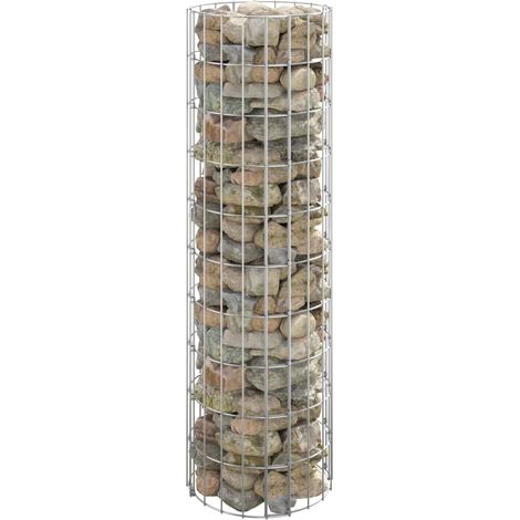 Poteau à gabion Gabion pour Pierres Clôture de gabion circulaire Acier galvanisé Ø30x100 cm KOL3993 (1/5)