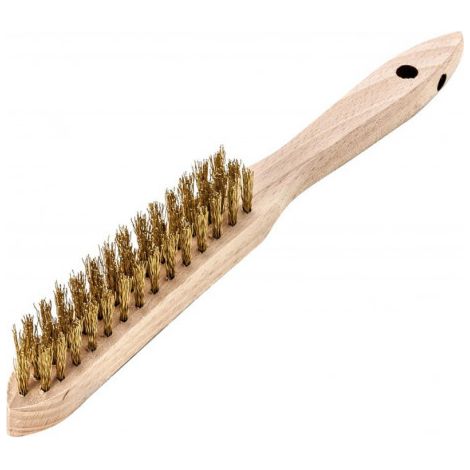 Brosse métallique à main, laiton, ondulé 0,35mm 3-rangs (1/2)