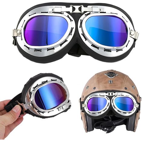 Lunette Moto,Lunette Aviateur,Cosplay Lunette Aviateur Steampunk,Anti-Poussière (1/5)