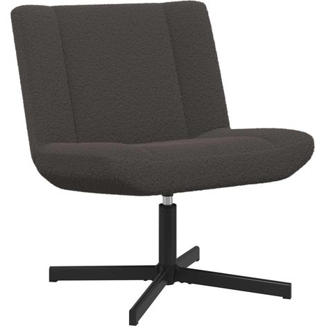 Drehstuhl Dunkelgrau 63 x 75 x 76 cm Schafsleder