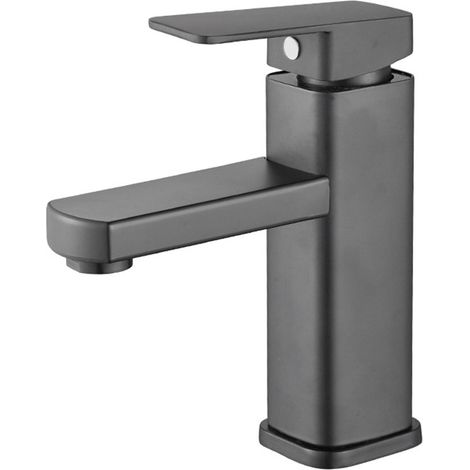 Robinet d'évier de cuisine eau chaude froide en plastique Quadrate noir pour salle de bain cuisine hôtel (1/5)