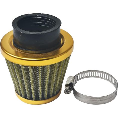 Filtre à air jaune universel 38 mm 3,8 cm pour GY6 50 cc QMB139 pour Taotao pour Sunl pour BMS pour lance pour cyclomoteur Wildfire scooter pour Predator 212 cc GX200 196 cc Moteur Mini Bike Go Kart