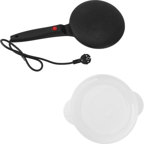 Crêpière électrique ronde anti-adhésif, avec longue poignée, pour rouleau d'ufs, Tortilla, prise ue noire, 110V-220V (1/5)