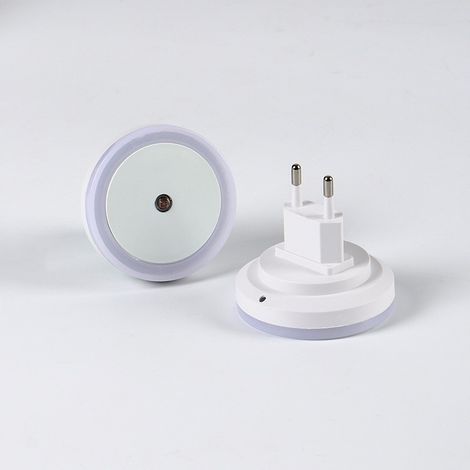 Lot de 2 veilleuses électriques pour enfants, salle de bain, chambre, rondes, lumière blanche (1/5)
