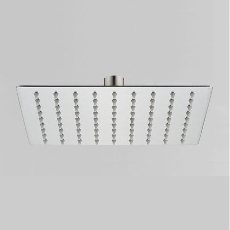 Soffione doccia ultraslim quadrato acciaio inox satinato 30x30 cm TEXAS
