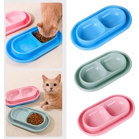 Ensemble de gamelles pour chat – Pour l'alimentation et la distribution au jardin – Facile à nettoyer – Distributeur de nourriture pour chat (dispersion au jardin) – Rose (1/5)