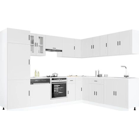 14-tlg. Küchenschrank-Set Porto Weiß Holzwerkstoff (1/5)