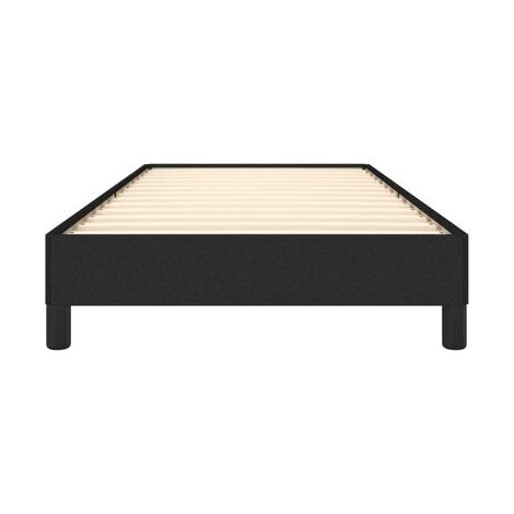 Cadre de lit noir sans matelas, 80 × 200 cm, tissu, tissu doux et respirant, idéal chambre à coucher, style moderne, montage simple (1/5)