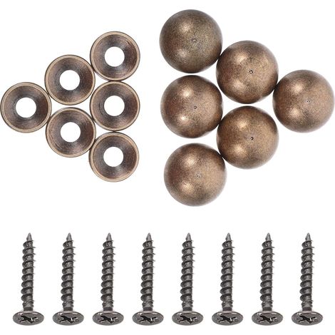 Lot de 8 sets de Capuchons Décoratifs en Laiton Épais 20 MM avec Vis Autotaraudeuses M4 Cache-Vis pour Fixation de Miroirs et Meubles Quincaillerie Décorative Résistante à la (1/5)