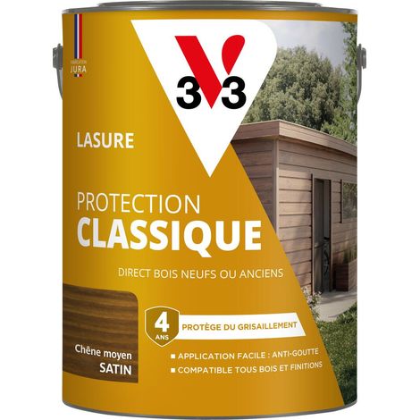 Lasure Protection Classique V33 CHÊNE MOYEN  Satin - 5L