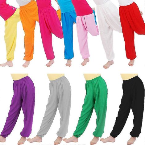 Locker sitzende, schlichte lange Kinderhosen im Bloomer-Stil, ideal für Yoga und Tanz, im Aladdin-Stil (1/3)