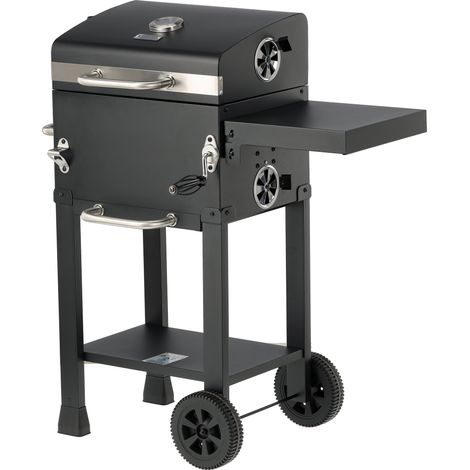 Deluxe Holzkohlegrill mit Deckel und verstellbarem Grillrost, 39,5 x 29,5 cm