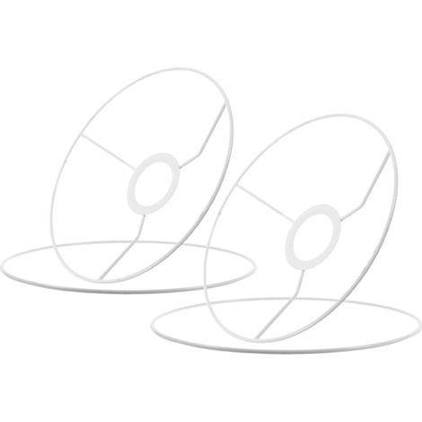 Carcasse Abat Jour en Fer Blanc, Anneau de Support Robuste pour Abat-jour Rond Compatible Douille E27, pour Lampe Intérieur en 2 Sets (1/5)