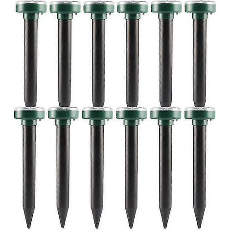 Lot de 12 répulsifs solaires à ultrasons pour l'extérieur, anti-serpents et anti-taupes électroniques (1/5)