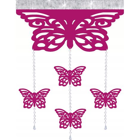 Moderner Vorhang mit Schmetterlingsmuster und durchbrochenen Anhängern, GLAMOUR Garland 60x95