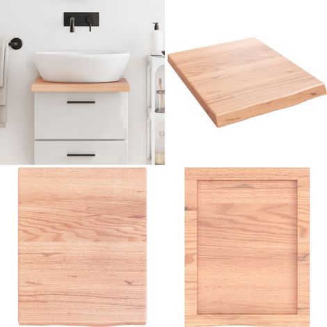 Comptoir de salle de bain marron 40x50x(2-4) cm bois traité - Comptoir Salle De Bain - Comptoir Bois - Plan De Travail Salle De Bain - Meubles Salle De Bain - Meuble Lavabo - Home & Living (1/5)