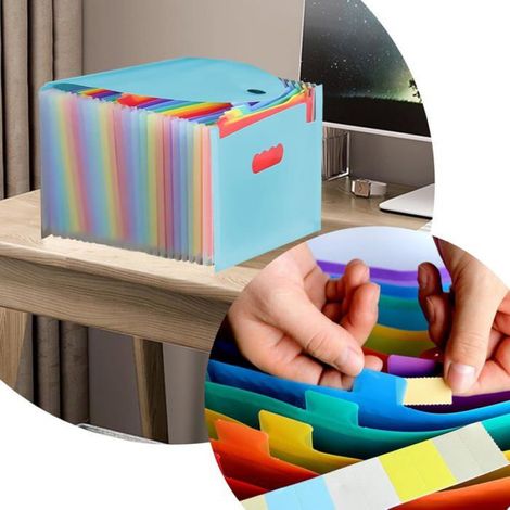 Trieur A4 24 Compartiments Paille Blé, Classeur Documents Bureau École, Vert Écologique (1/5)