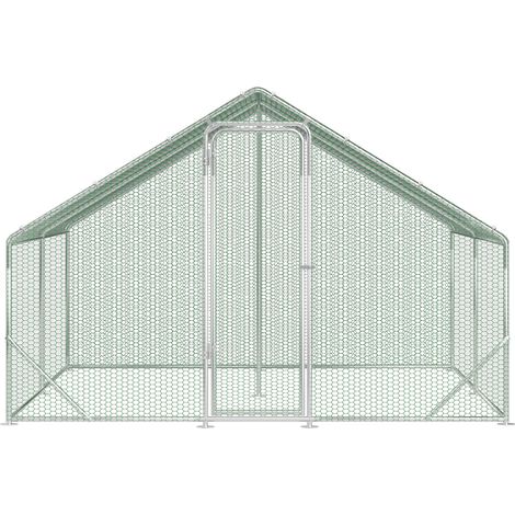 Randaco Hühnerstall 12 m² 3x4x2 m Freilaufgehege aus verzinktem Stahl mit PE-Dach und Tür (1/5)