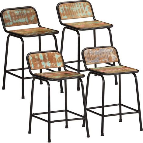 Barhocker 4 Stk. 46x35,5x70 cm Altholz Massivholz