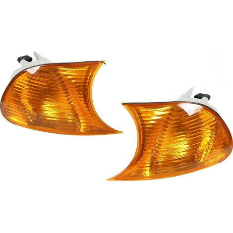 Feux de clignotant avant gauche droit pour BMW Série 3 E46 Coupé 1998-2001, verre transparent, ampoule ambre, remplacement 63126904299 63126904300 (1/5)