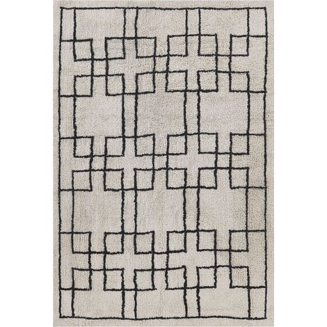 Teppich TURHAL Beige 160 x 230 cm Baumwolle