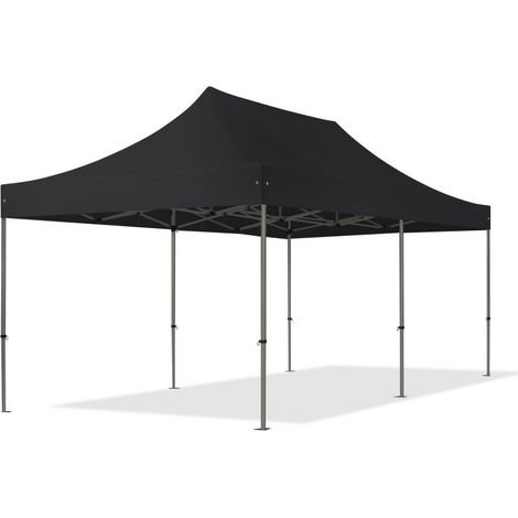 3x6 m Faltpavillon, PREMIUM Stahl 40mm, schwarz