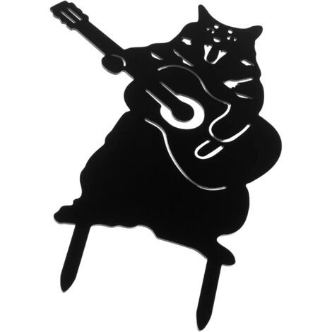 Black Chat Silhouette Jardin Pieu Animal Jardin Pieu Décoratif Y Cour Décoratif Panneau Art pour Jardin Pelouse Halloween Fête des Vacances Extérieur Décor de Chat Noir