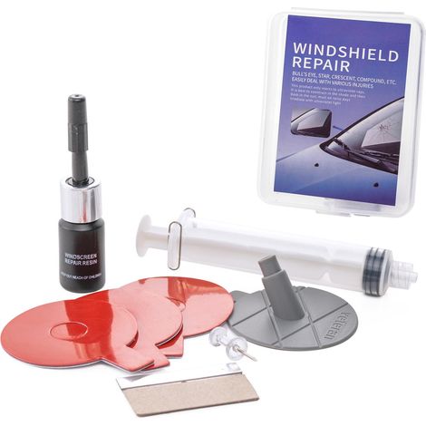 Kit de réparation de pare-brise - Répare les impacts de gravillons et les fissures sur les vitres de voiture transparentes (1/3)