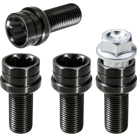 4 Boulons de Roue Antivol M14 x 1.5 mm Écrous de Roue Sécurisés en Acier (1/5)