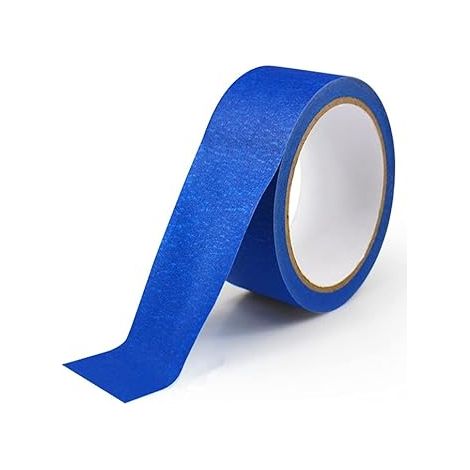 BRAVIX Ruban de Masquage Bleu Ruban Adhésif de Peinture et de Décoration pour Étiquettes, Peinture au Pistolet, Peintres, Activités Artisanales 10 Rouleaux 24mm × 20m (1/4)
