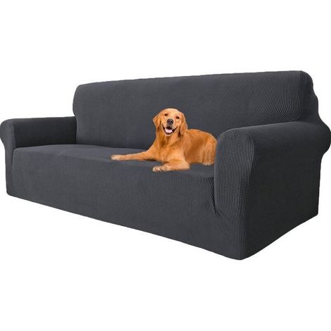 Housse Canapé Extensible 3 Places,Housse de Canapé avec Accoudoirs,Super élastique Housse Canape Antisalissure - Gris (1/5)