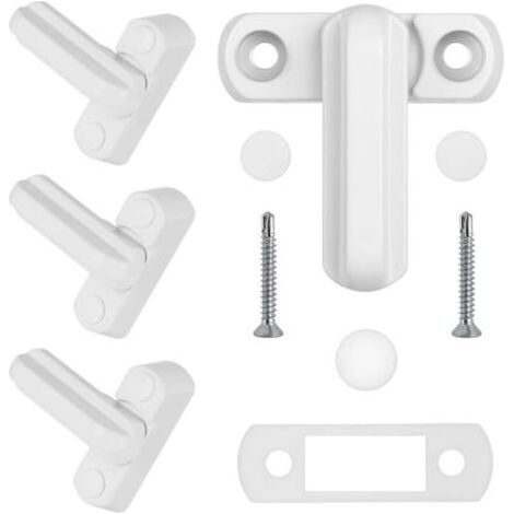 Pair Lntyq Poignée de Fenêtre, 4PCS Poignée Fenetre en Aluminium, Poignee Porte Bloque Fenetre pour Sécurité Enfant, Installation Facile pour Maison Portes Placards Fenêtres (1/5)