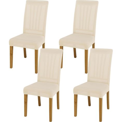 Dehnbare Stuhlbezüge 4er Set, Milchseide Beige, Pflegeleicht (1/5)