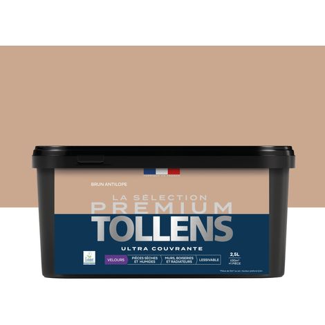 Tollens - Peinture intérieure couleurs - La Sélection Premium Velours - Ultra Couvrante - Brun Antilope 2,5 L - 30m²