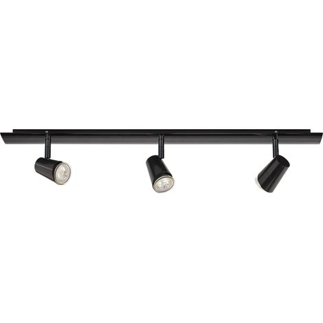 JUDY B3-Plaf./Appl. 3 spots GU10, noir, a/lpes LED 3,6W 3000K 400lm dimm. incl (1/4)