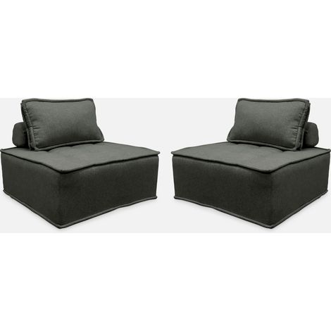 Sofá modular en tela lisa, 2 plazas