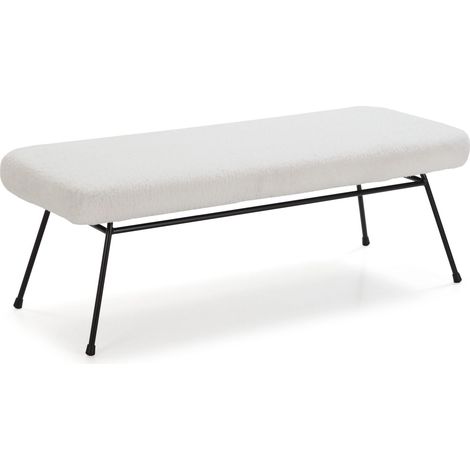 Bank 126x48x44 Metall Schwarz / Weiß -Stoffmöbel / Chaisspour Alle Stile, um zu Hause eine Note zu verleihen (1/3)