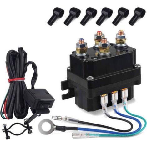 Relais de contacteur solénoïde de treuil 12V 250A – Pour treuils 3000-5000 lb – Acier allié résistant aux intempéries – Installation facile (1/4)