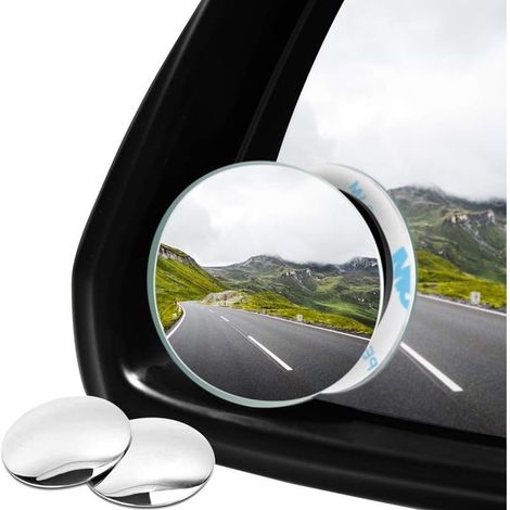 Lot de 2 rétroviseurs pour angles morts pour voitures,360°Rotate HD Verre Auto-adhésif Convexe Vue Arrière Voiture Côté Miroir Angle Mort Extérieur pour Véhicules, Moto, Camions et SUV (1/5)