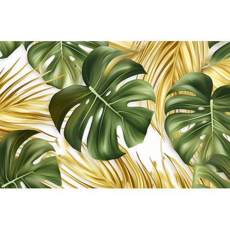Papier peint panoramique - Feuilles Tropicales - 130 cm x 83 cm (1/2)